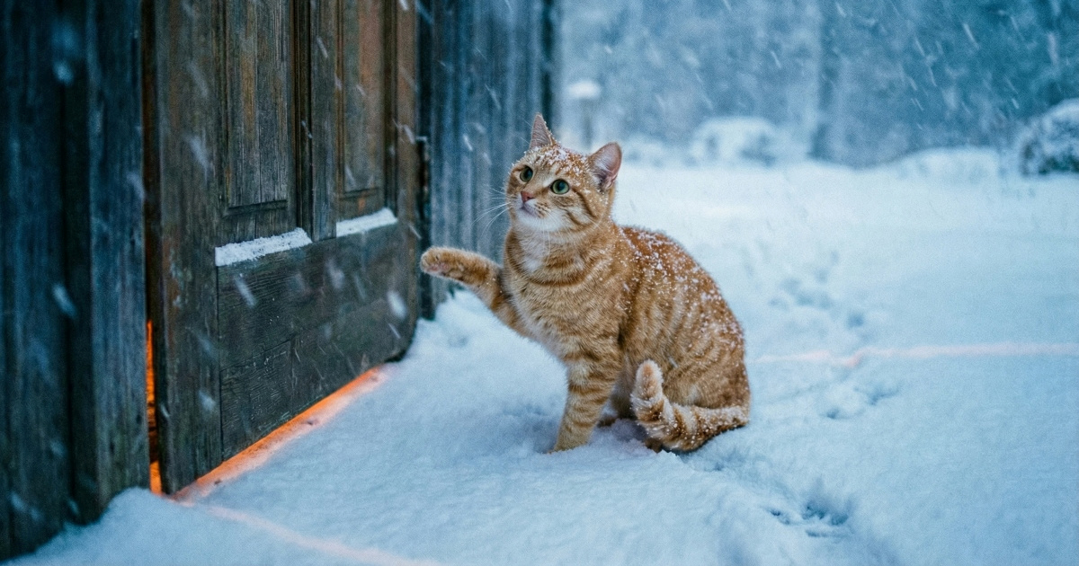 Par spasio mačka koji je plakao pred vratima tijekom snježne oluje