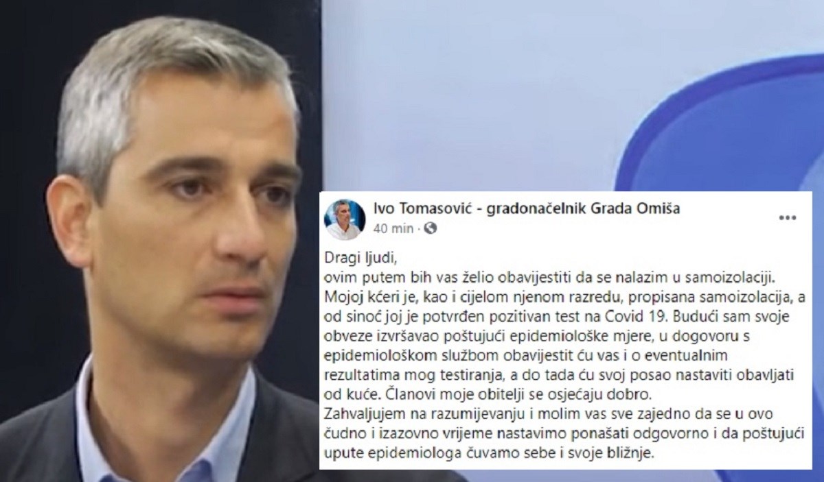Kći gradonačelnika Omiša je pozitivna, on je u samoizolaciji