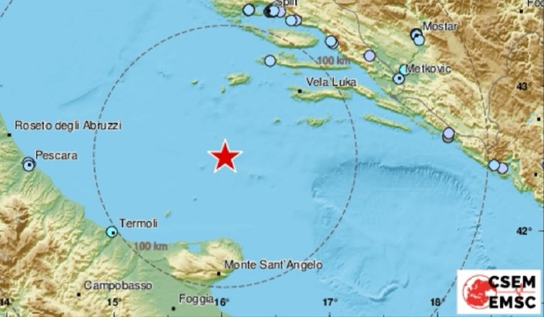 Potres u Jadranu od 5.5 po Richteru, jako se osjetio u Dalmaciji