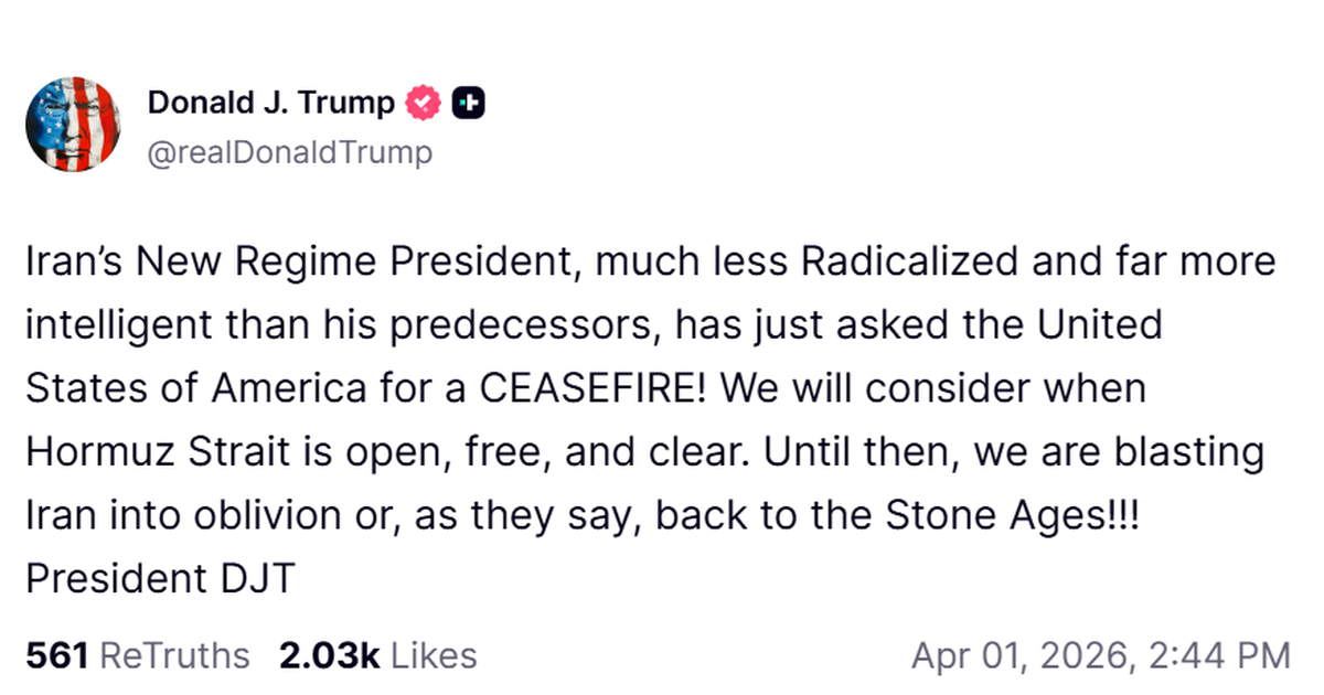 Trump: Iran je upravo zatražio PREKID VATRE