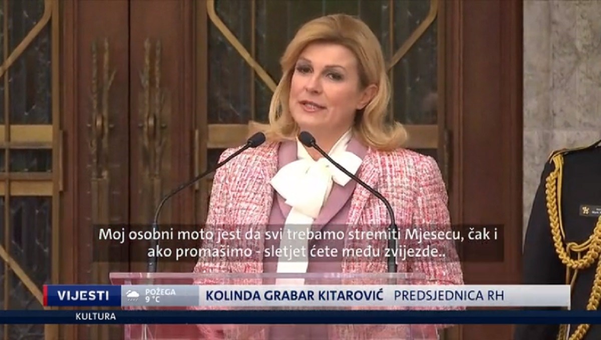 Kolinda: Stremite Mjesecu. Ako promašite, sletjet ćete među zvijezde