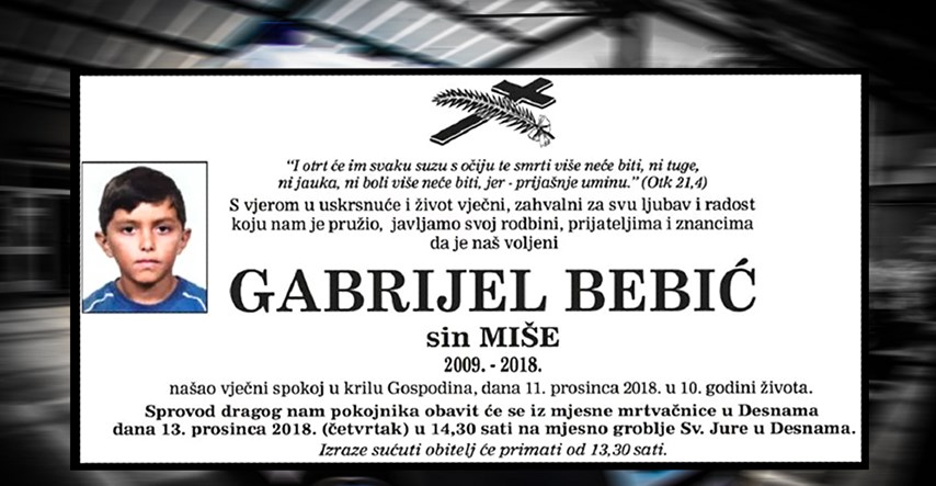 Potvrđena optužnica za smrt Gabrijela. Majka: Djeca imaju traume zbog bratove smrti