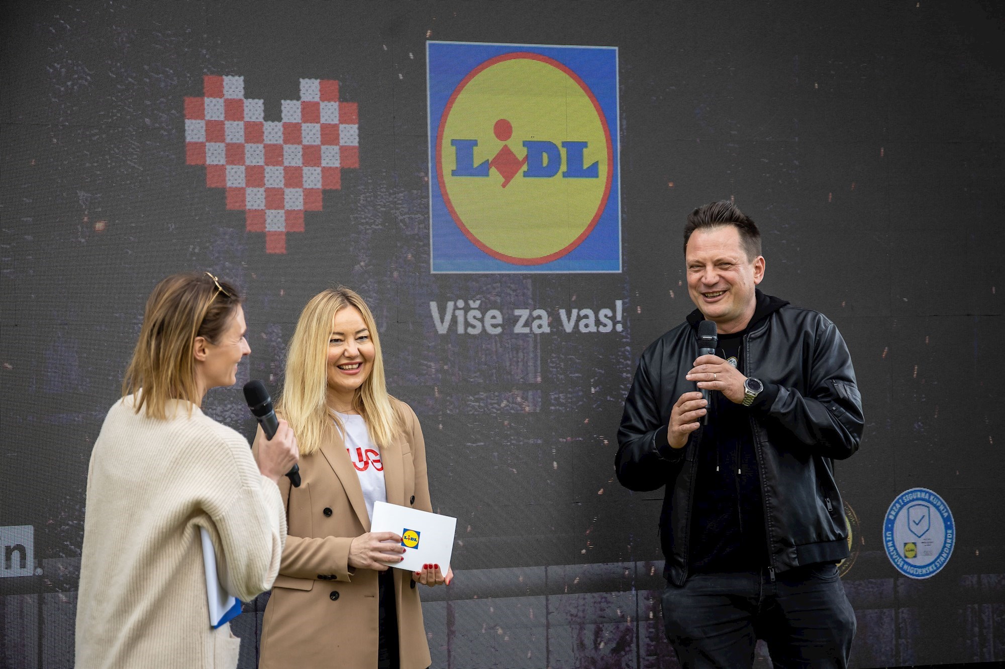 Voditeljica Tamara Loos, voditeljica Sektora korporativnih komunikacija Lidla Hrvatska Marina Dijaković, Dalibor Matanić
