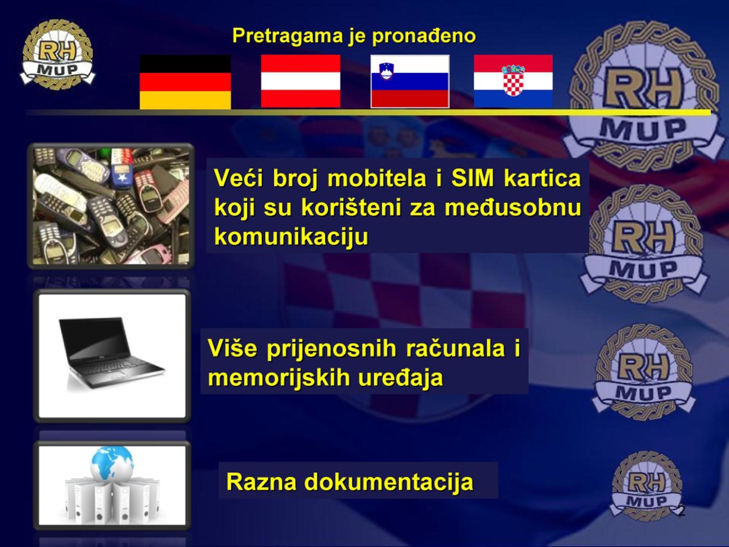 Policijska prezentacija nakon uhićenja u akciji Spiderweb