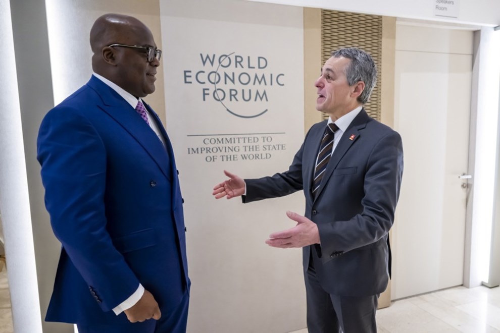 Predsjednik Demokratske Republike Konga Felix Antoine Tshisekedi Tshilombo razgovara sa švicarskim ministrom vanjskih poslova Ignaziom Cassisom.