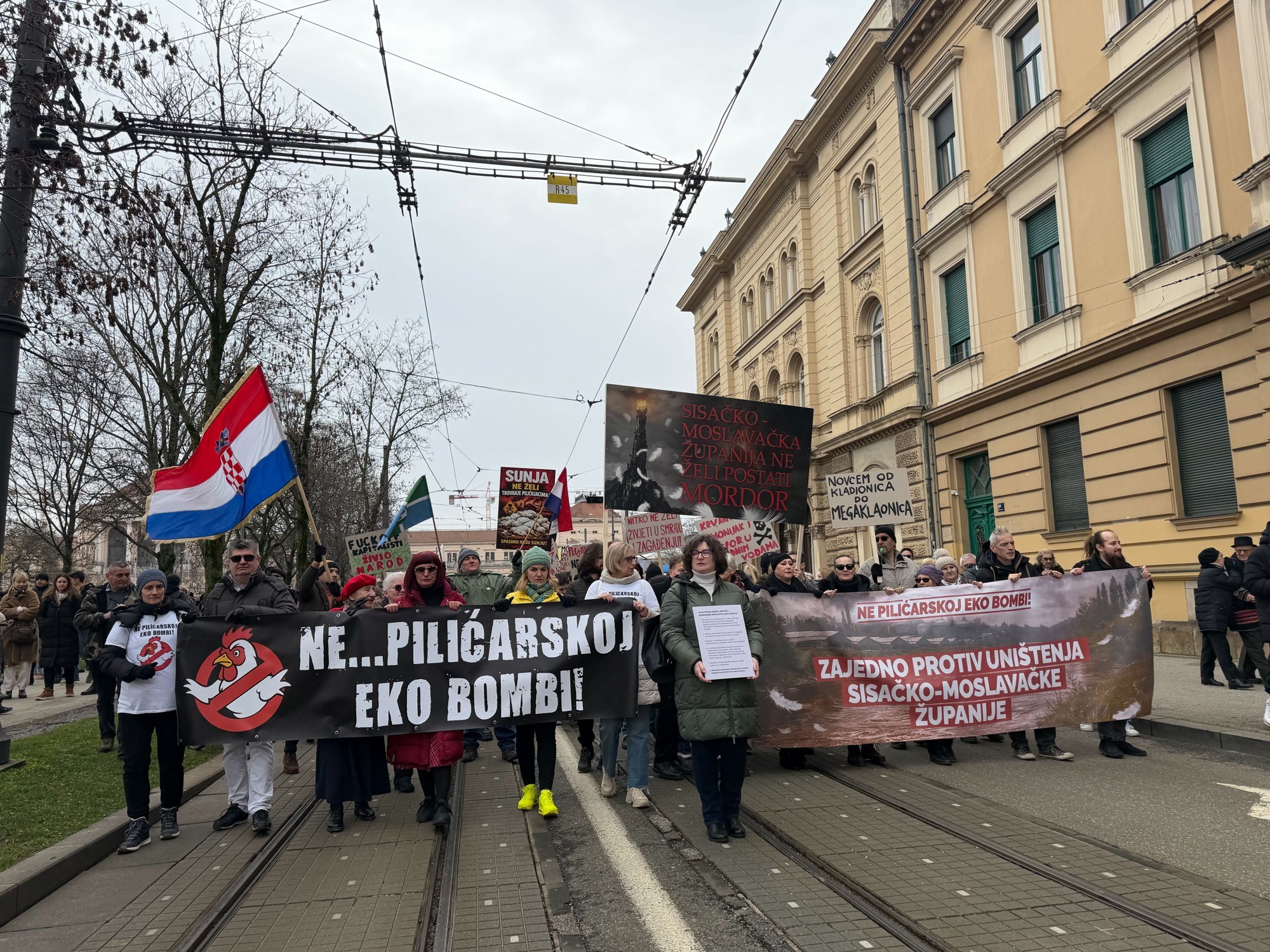 U Zagrebu prosvjed protiv sisačke farme pilića. "Ne pilićarskoj eko bombi"