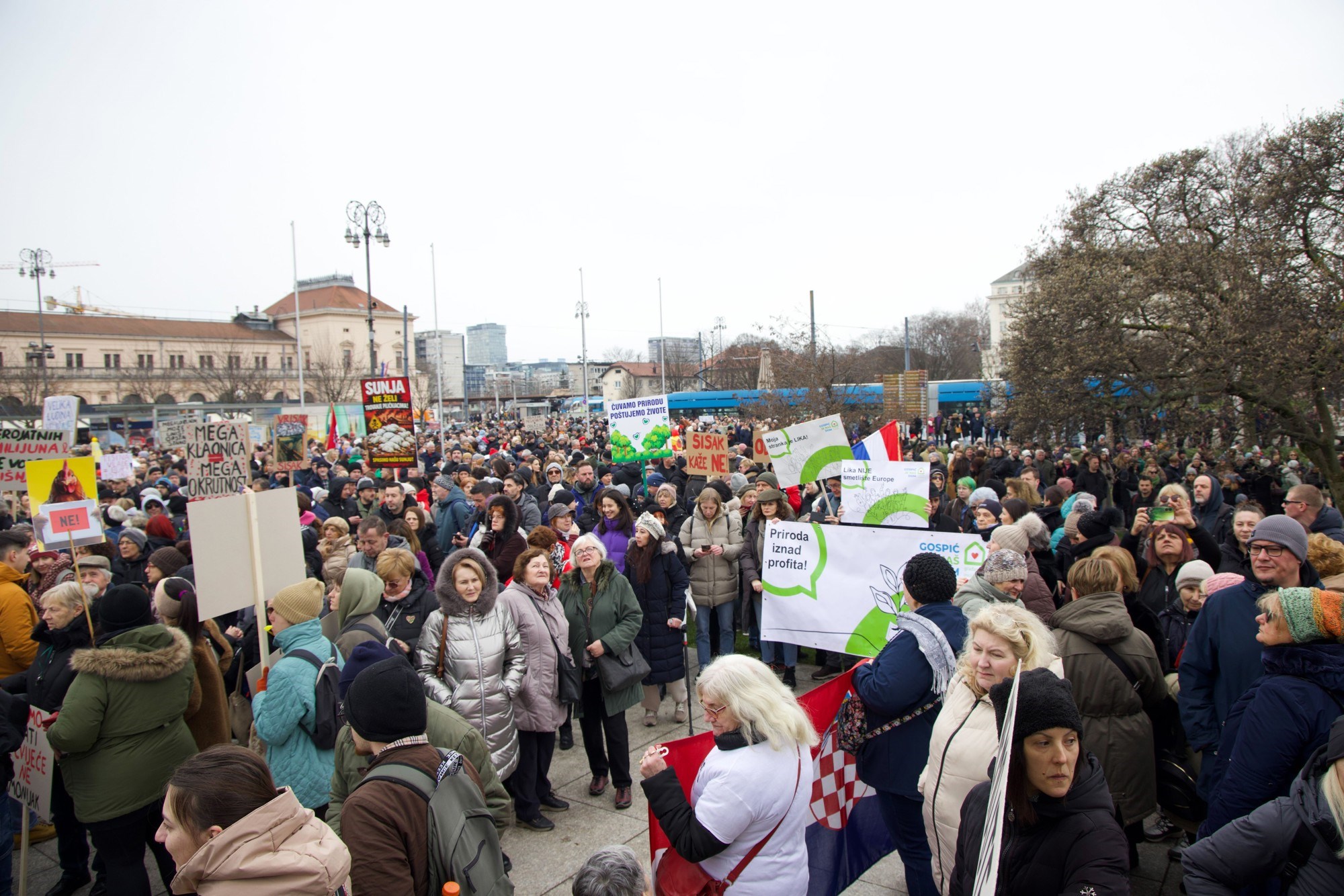 U Zagrebu prosvjed protiv sisačke farme pilića. "Ne pilićarskoj eko bombi"