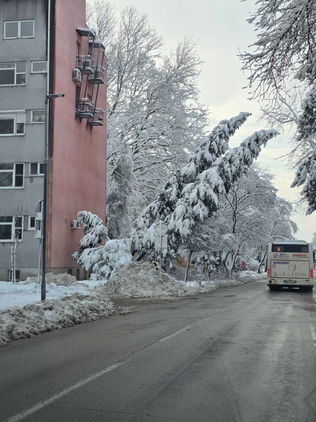 U Varaždinu palo 25 cm snijega, padala su stabla. "Očistili smo 270 km cesta"