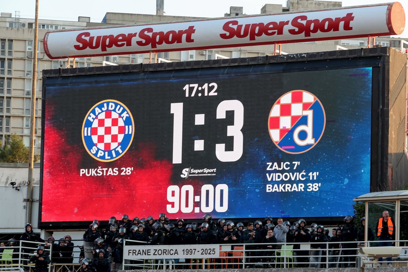 Policija nakon jučerašnjeg derbija Hajduka i Dinama privela 24 navijača