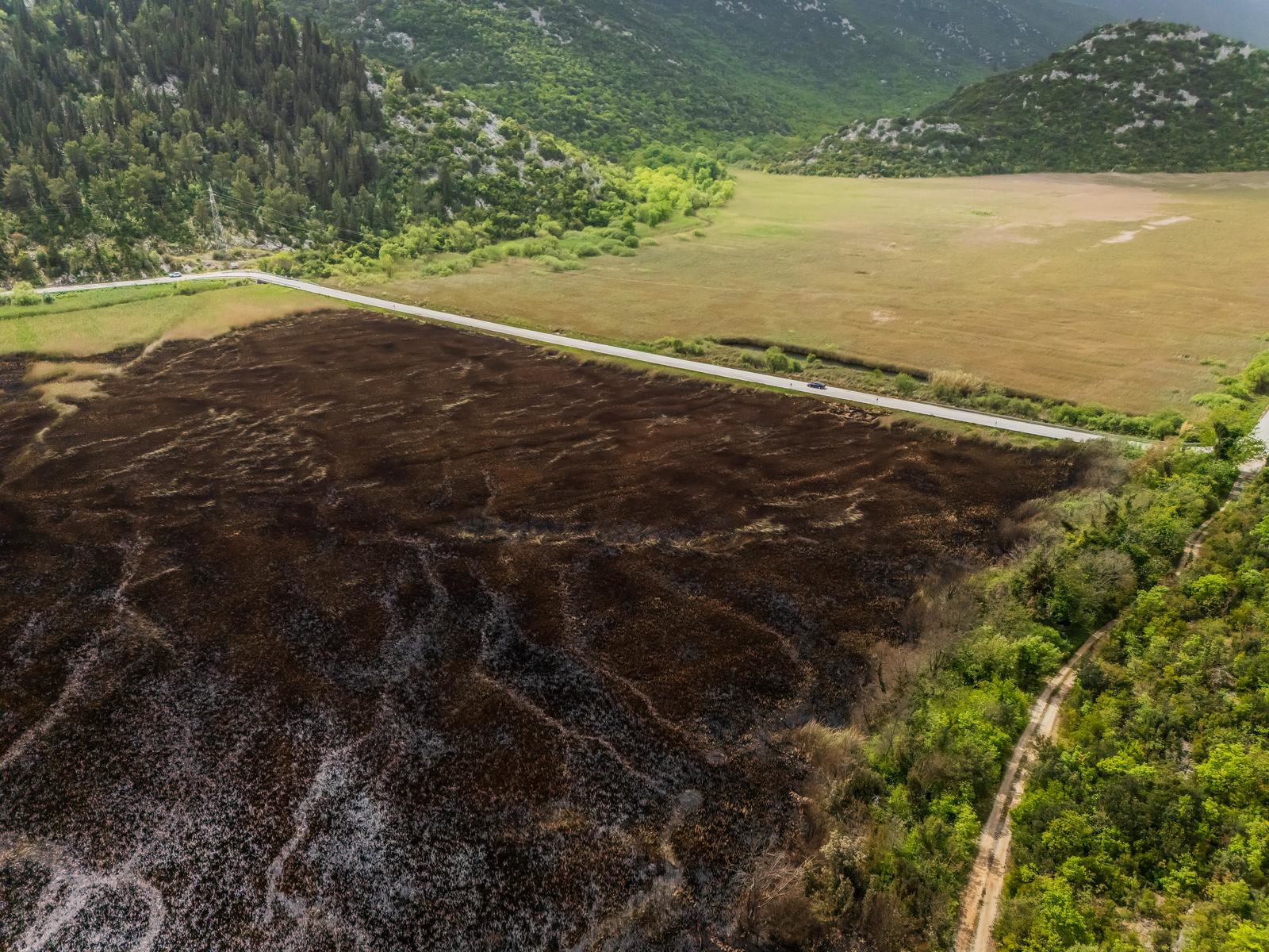 FOTO Ovako nakon velikog požara izgleda zaštićeni rezervat u dolini Neretve