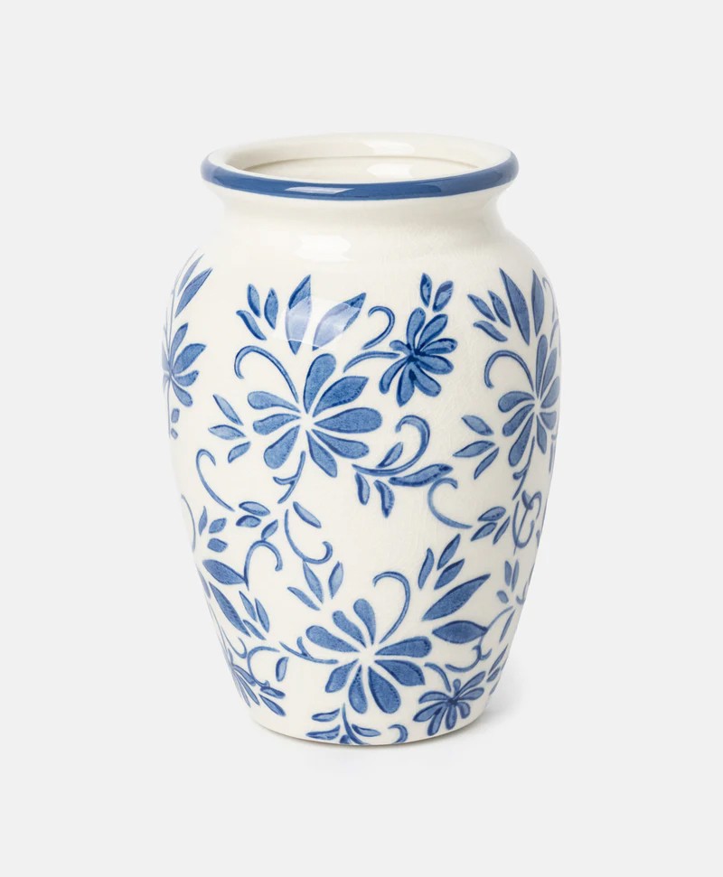 Keramička vaza s ornamentalnim uzorkom 18 cm, 6 eura