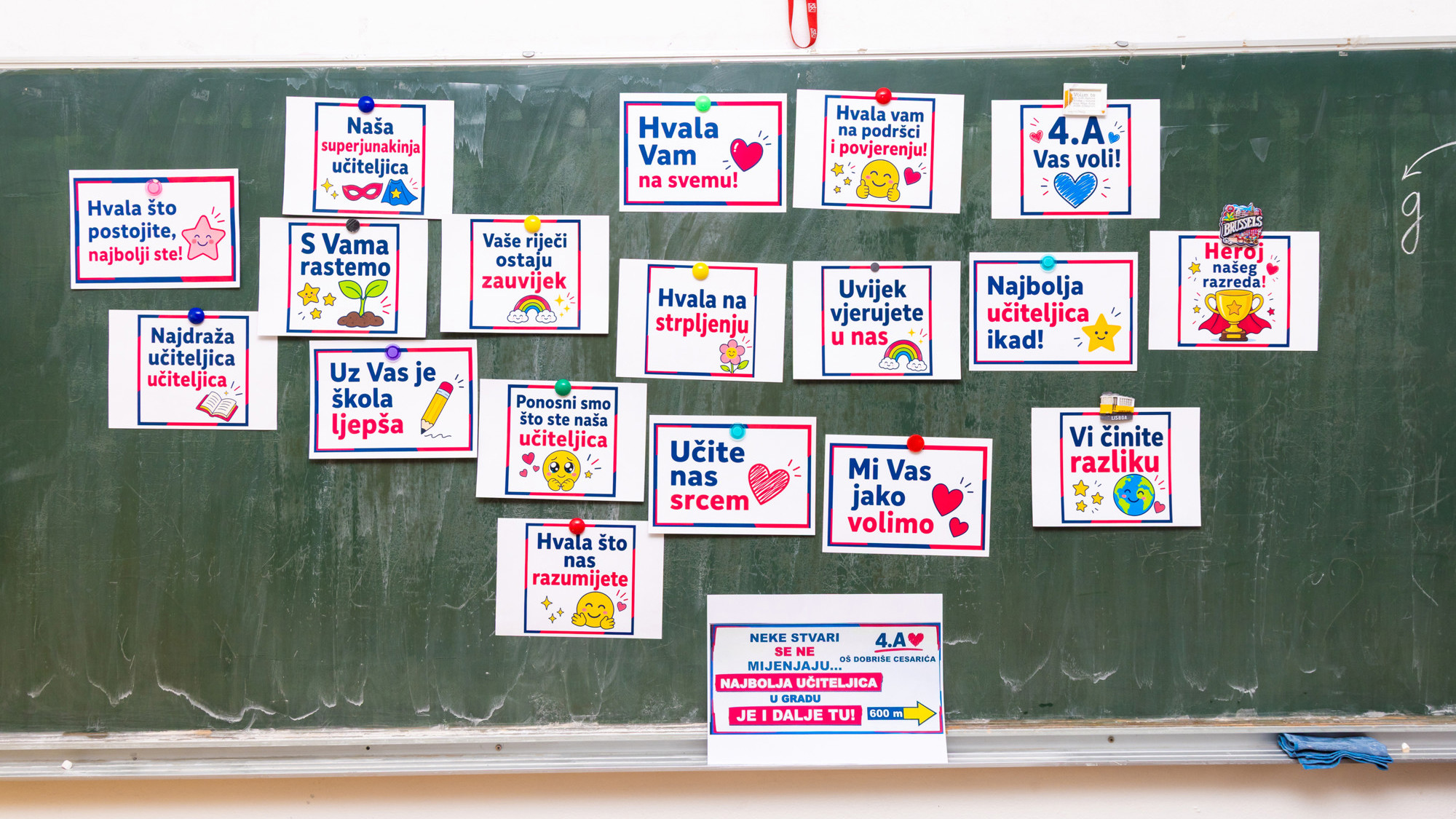 "Najbolja učiteljica u gradu je i dalje tu", piše na plakatu u Zagrebu. Našli smo je