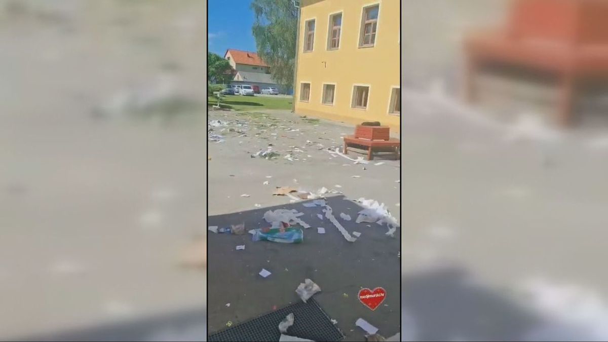 FOTO Maturanti ostavili kaos i smeće u školi u Prelogu nakon zadnjeg dana nastave