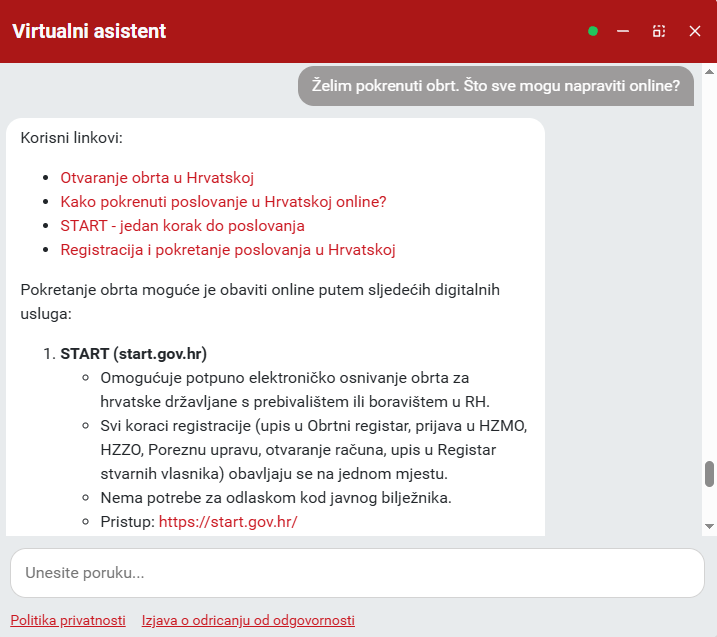 Središnji državni portal dobio AI asistenta, testirali smo ga