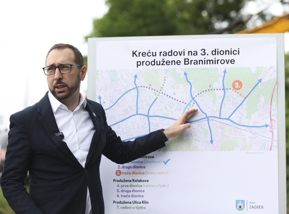 Počeli radovi na 3. etapi produžene Branimirove. Rok za završetak je šest mjeseci