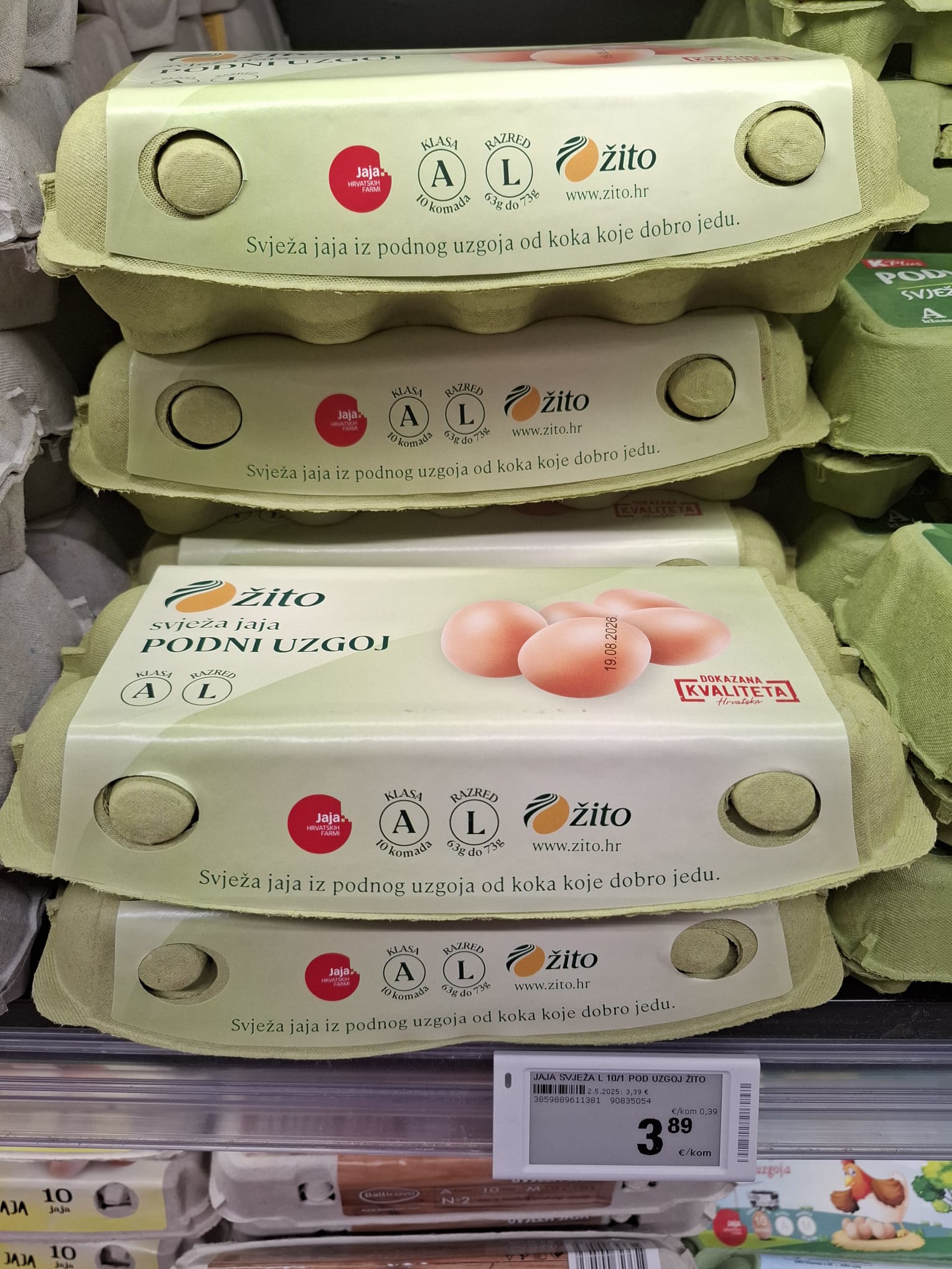 Žito jaja 3,89 eura ili 29,31 kn