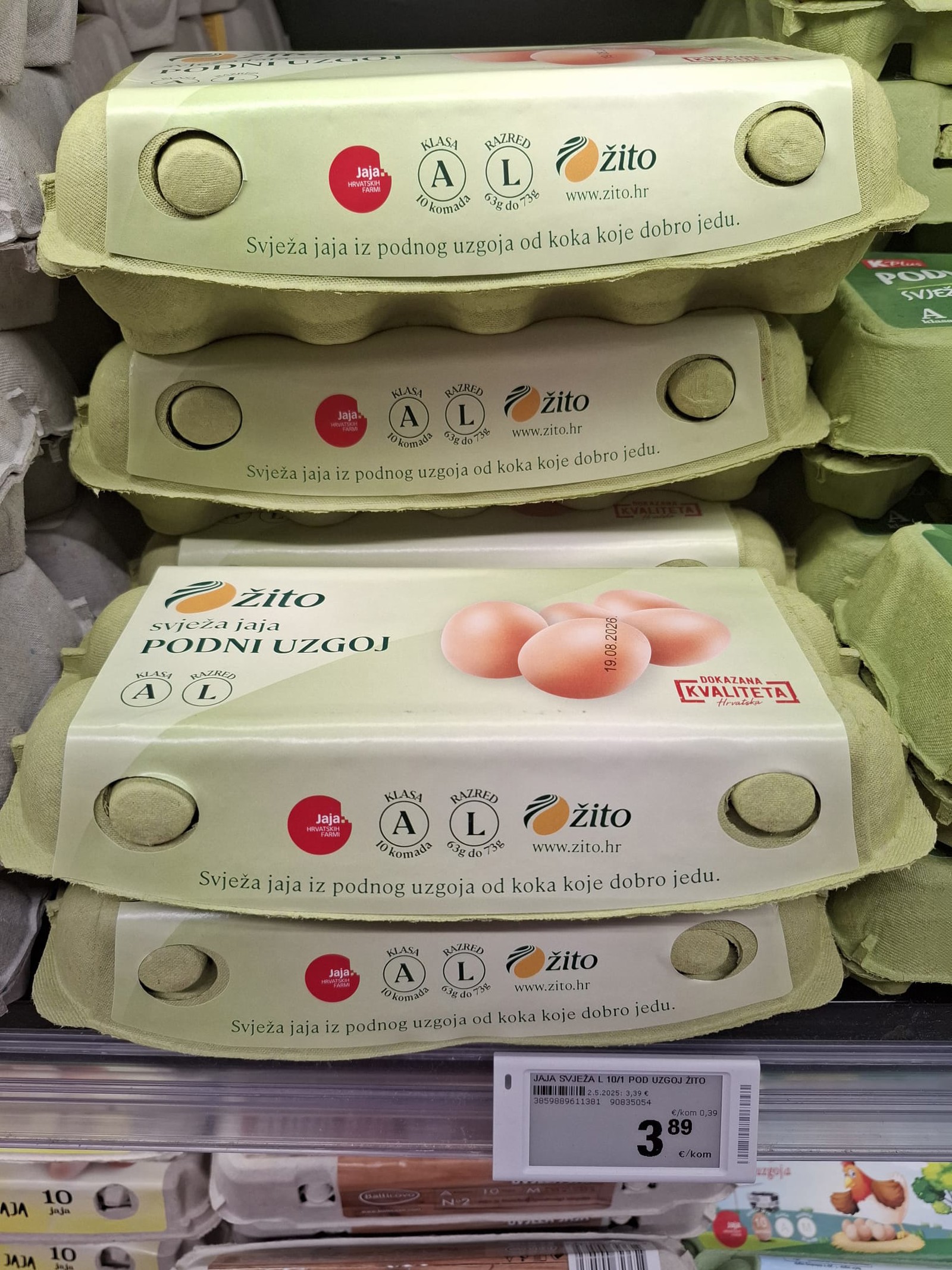 Žito jaja 3,89 eura ili 29,31 kn