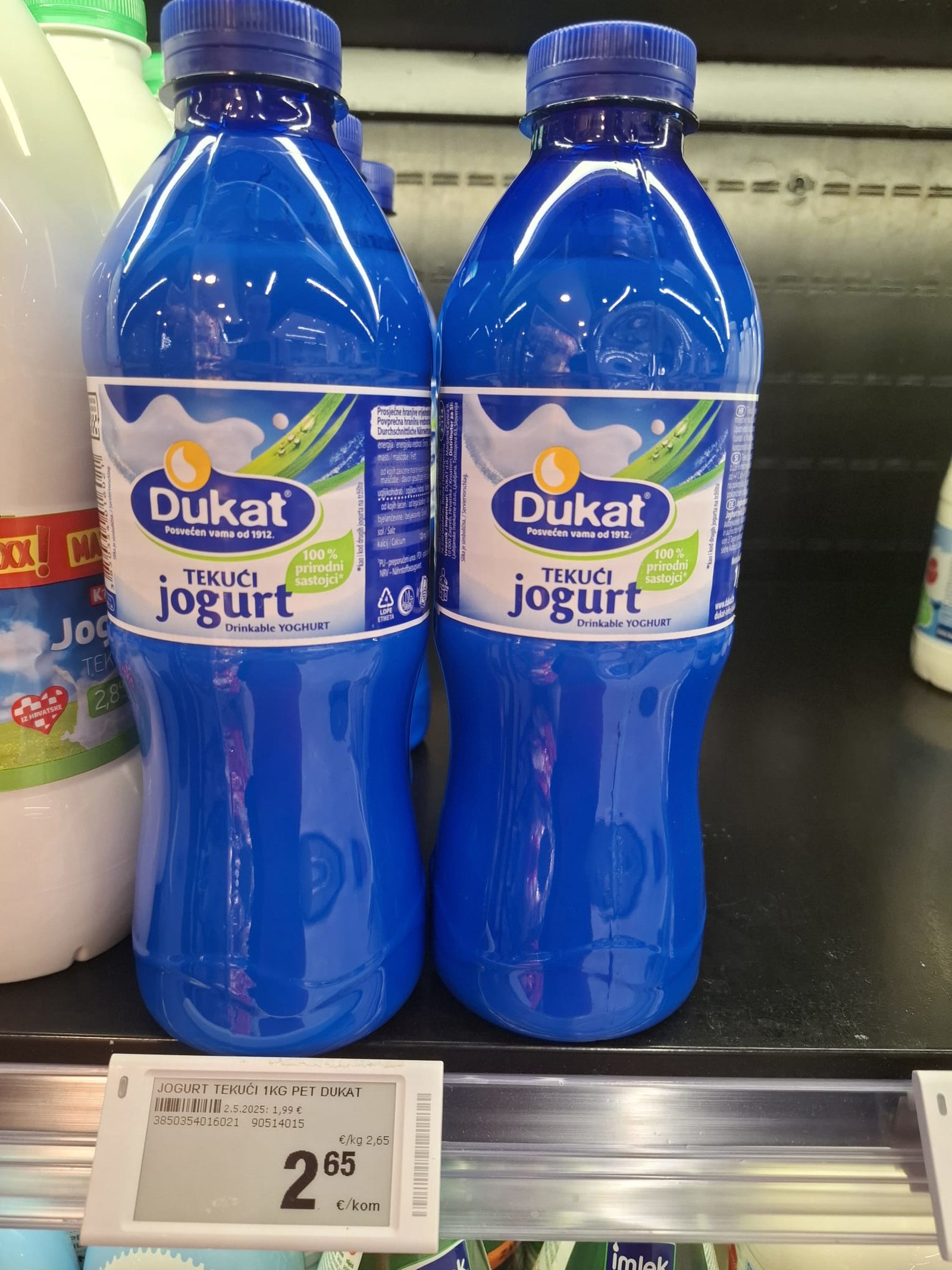 Dukat jogurt 2,65 eura ili 19,97 kn