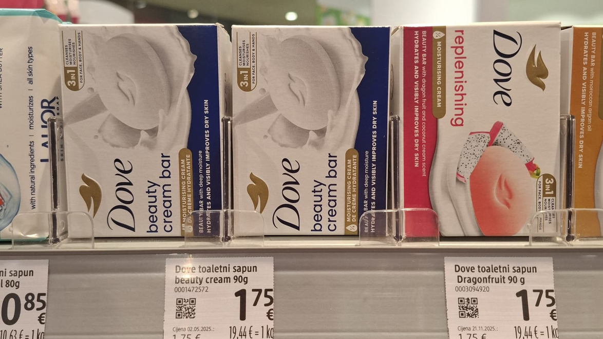Dove sapun 90g 1,75 eura ili 13,19kn 
