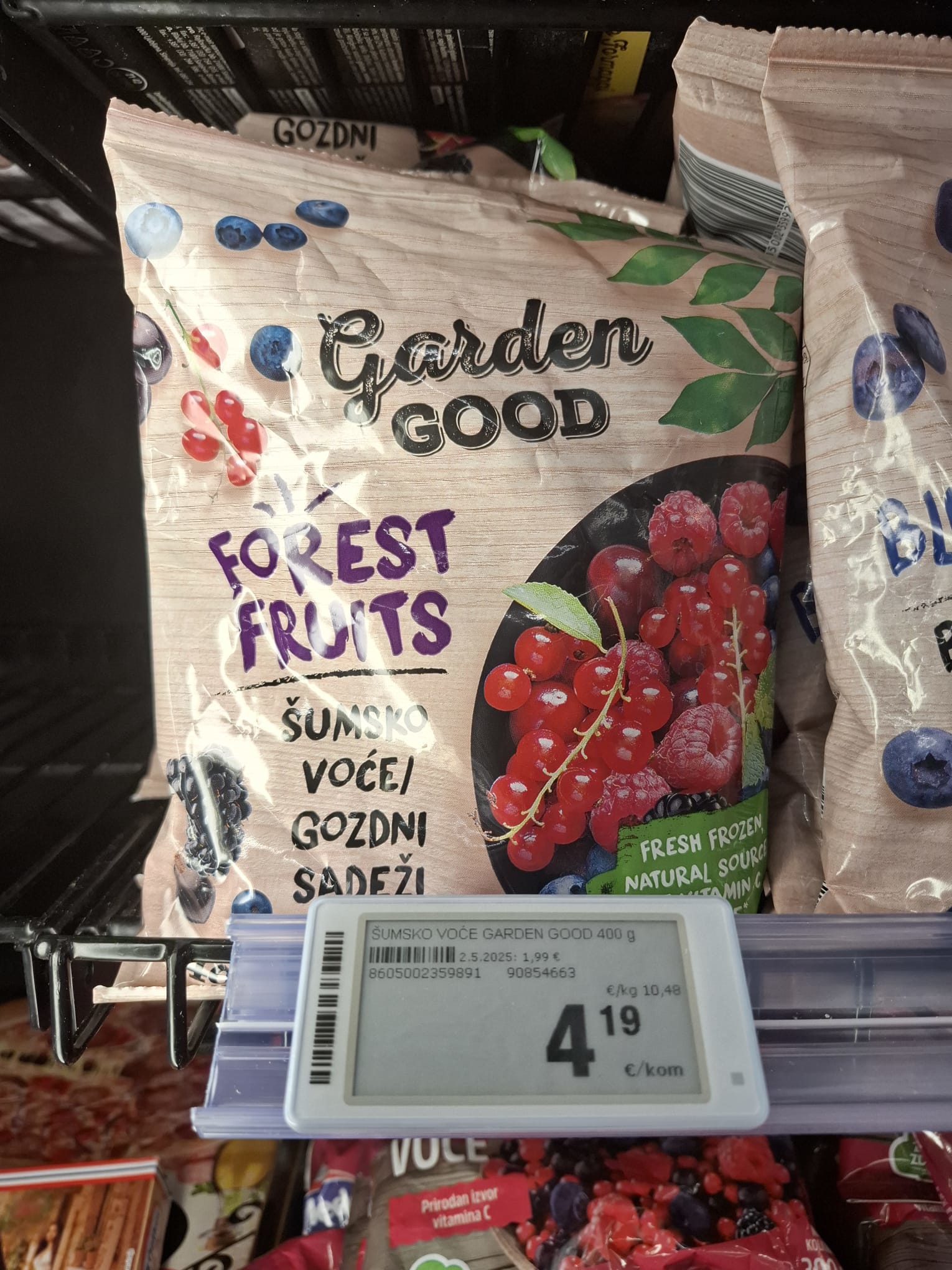 Smrzuto šumsko voće Garden Good 400g 4,19 eura ili 31,57 kn 