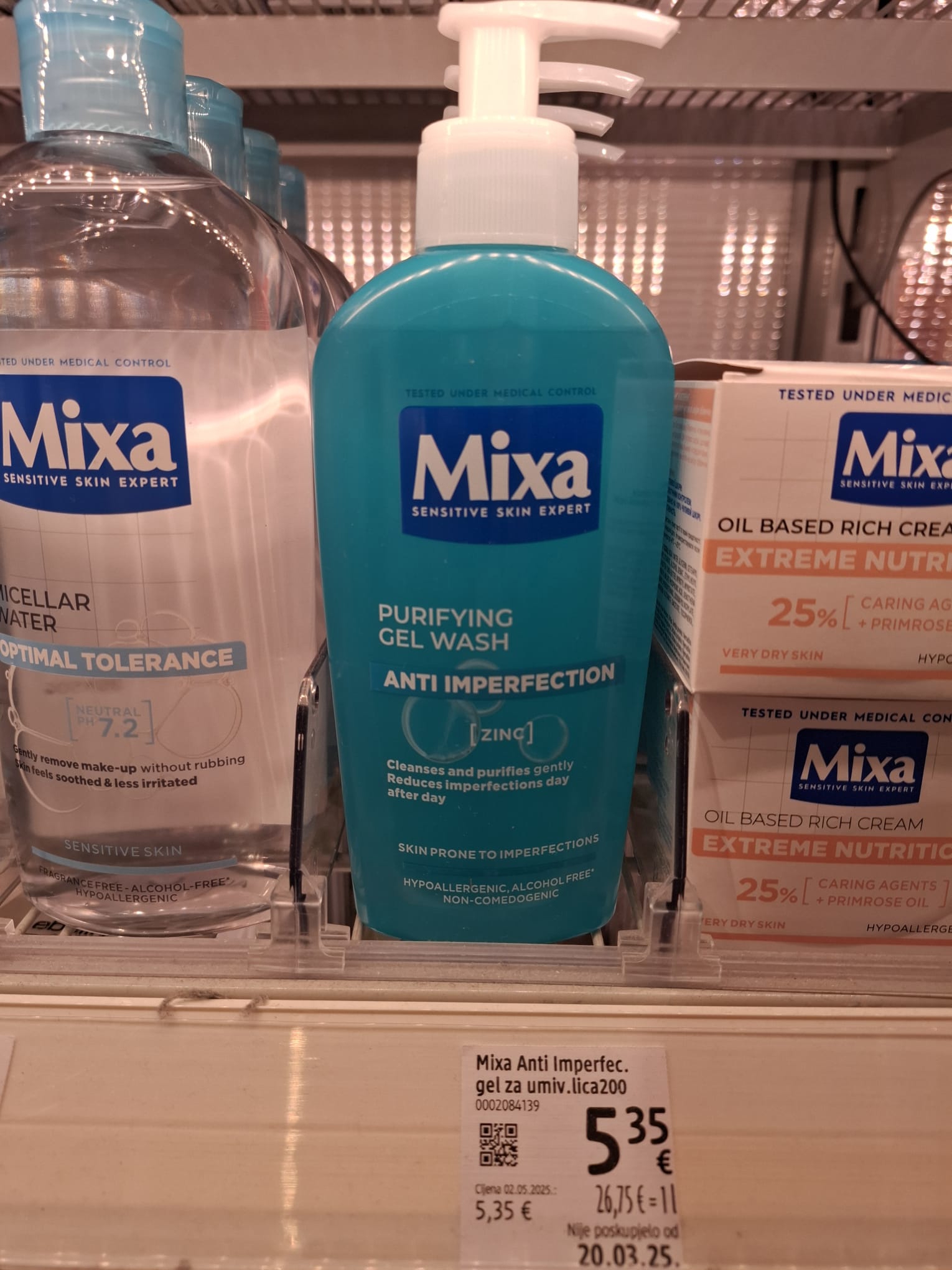 Mixa gel za umivanje lica 200 ml 5,35 eura ili 40,31 kn
