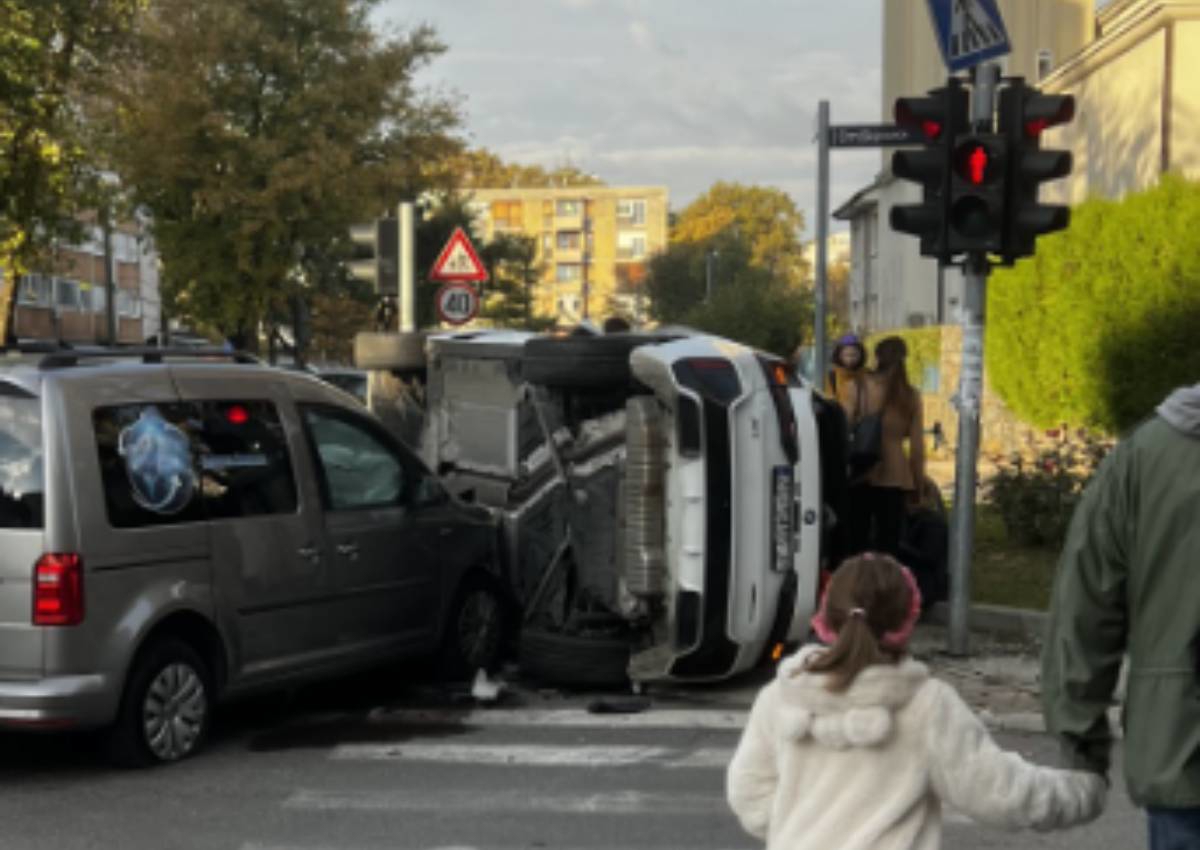 FOTO Neobična prometna u Zagrebu, bijeli BMW završio na boku