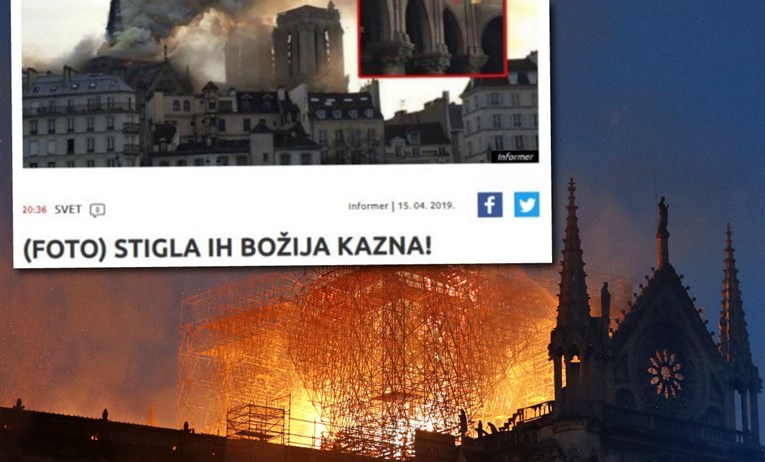 Srpski tabloid odan Vučiću o Notre-Dameu: "Stigla ih je Božja kazna"