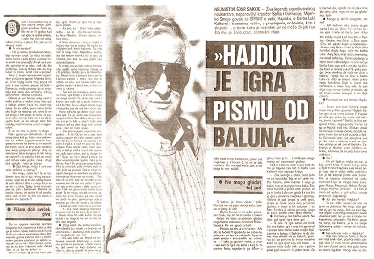 Nitko nije ljepše govorio o Hajduku i balunu od Miljenka Smoje