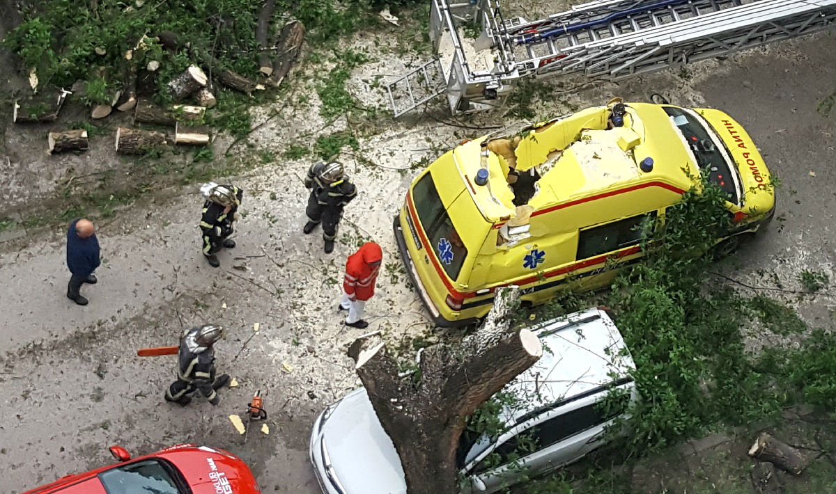 U Zagrebu stablo palo na vozilo hitne, vatrogasci spašavali vozača