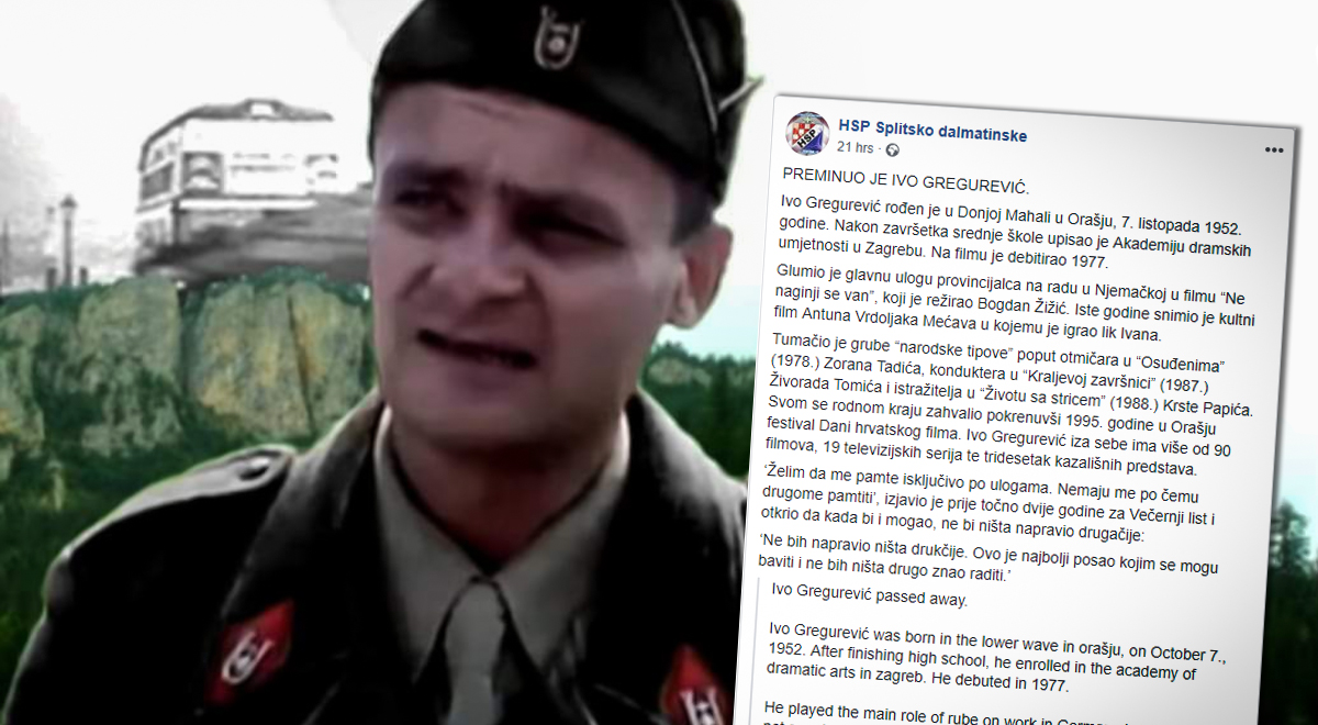 HSP se od Ive Gregurevića oprostio slikom na kojoj glumi ustašu