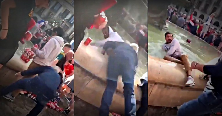 VIDEO Liverpoolovi huligani bacaju prolaznike u fontanu u Barceloni