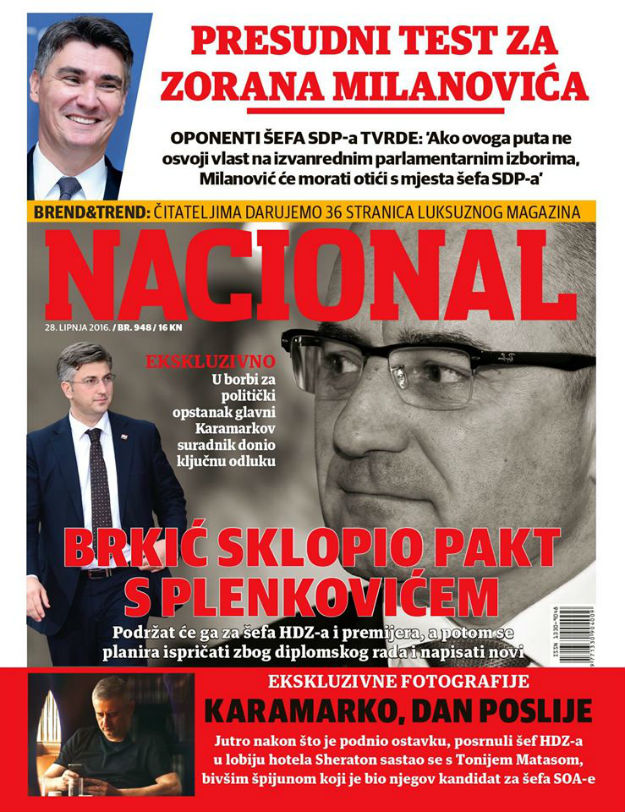 Nacional: Brkić će podržati Plenkovića za šefa HDZ-a i premijera i ispričati se zbog plagijata