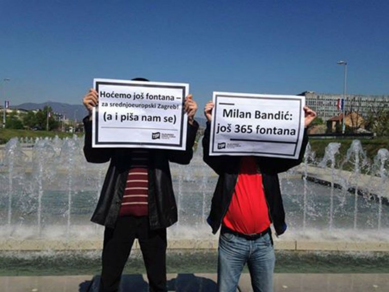 FOTO Prvoaprilske poruke Radničke fronte: "Milane, hoćemo još fontana - piša nam se"