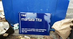 FOTO Desničari skinuli ploču s Trga maršala Tita i bacili je u smeće