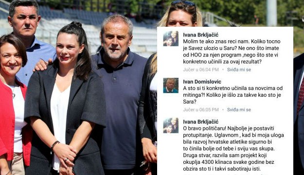 Dopredsjednik atletskog saveza Ivani Brkljačić: Nalupat ću te po goloj riti
