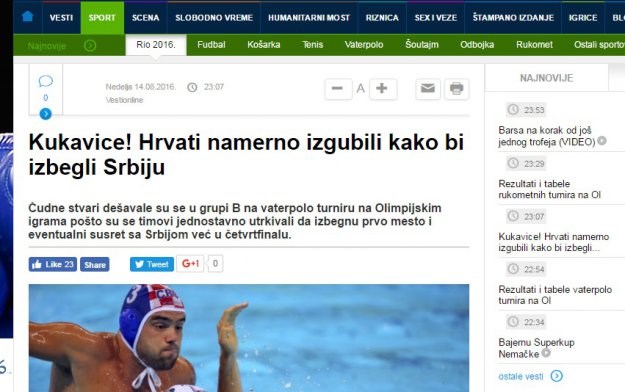Srpski mediji: Kukavice Hrvati pobjegli sa crte