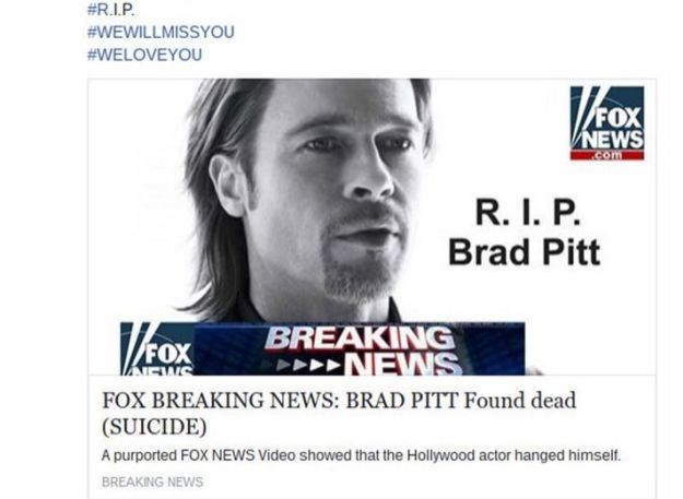 Facebookom kruži opasna vijest da je Brad Pitt mrtav