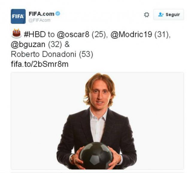 FIFA i Real se osramotili: Čestitali rođendan Modriću na pogrešan Twitter profil