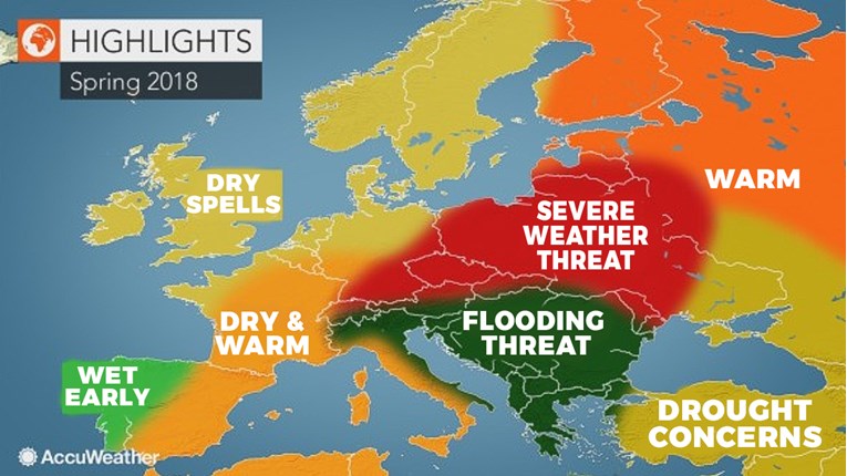 Accuweather objavio veliku prognozu za proljeće, najavili jake oluje i poplave na Balkanu