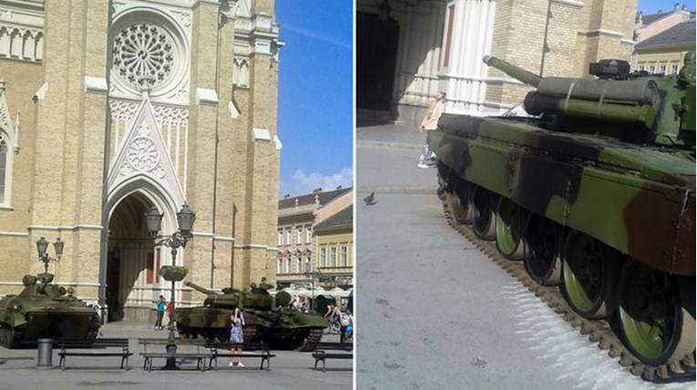 Srbija postavila tenkove na novosadski trg, cijev uperili u katoličku katedralu