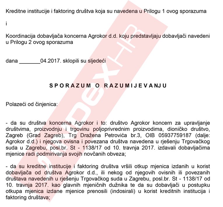 OBJAVLJUJEMO UGOVOR Dobavljači koji su ovisni o Agrokoru prvi će dobiti novac