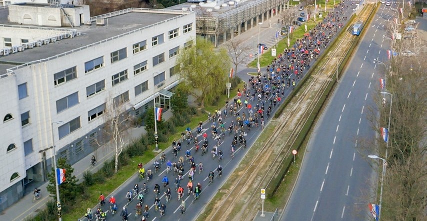 Ovako je jučer bilo na velikom prosvjedu biciklista u Zagrebu