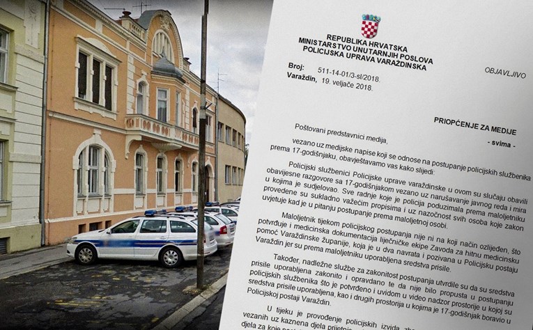 IZVANREDNO PRIOPĆENJE Varaždinska policija priznala primjenu sile na tinejdžeru, dvaput je pozvana Hitna