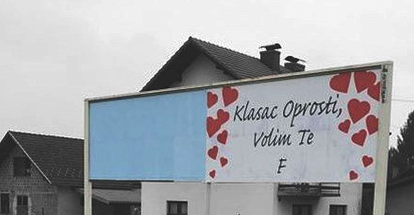FOTO Netko je u Harmici nešto grdno zgriješio pa se ispričao ljubavnim jumbo plakatom