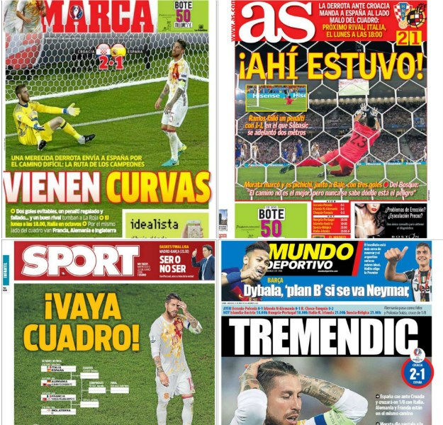 Uništili Ramosa: Pogledajte španjolske naslovnice nakon poraza od Hrvatske