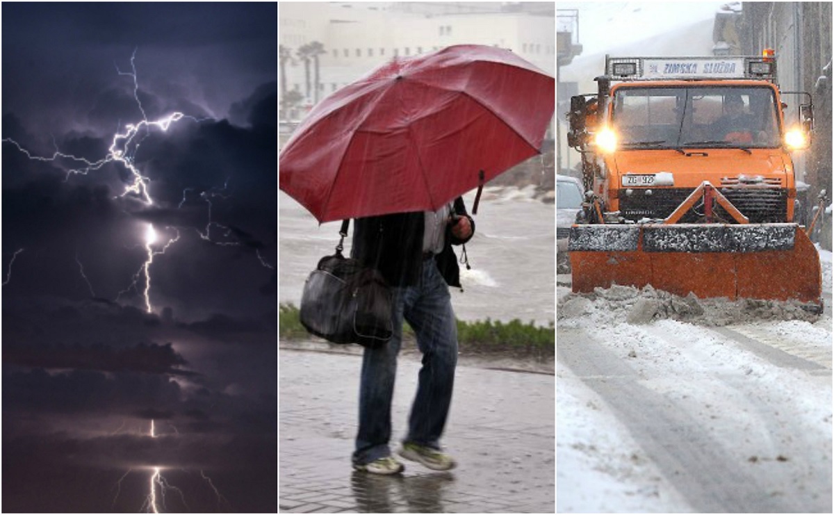 TJEDNA PROGNOZA Obilna kiša, grmljavinske oluje, novi snijeg i udari vjetra preko 150km/h