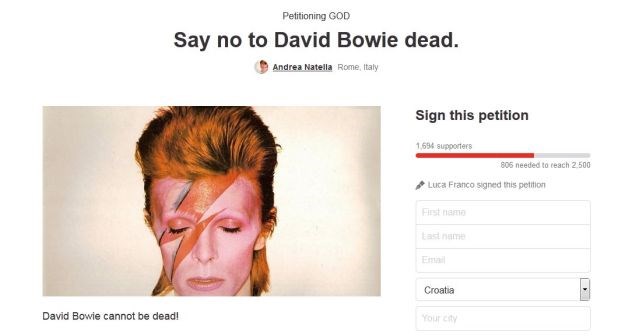 Talijani pokrenuli peticiju: Bože, vrati nam Davida Bowieja