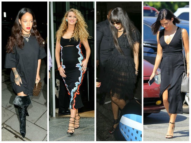 Dame u crnom: Rihanna u čizmama iznad koljena, Naomi,  Blake i Jenna u zanimljivim haljinicama