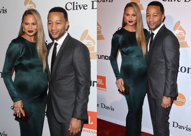 Najljepši par na pre-Grammy partyju: Chrissy Teigen u zelenoj haljini i zgodni suprug John Legend