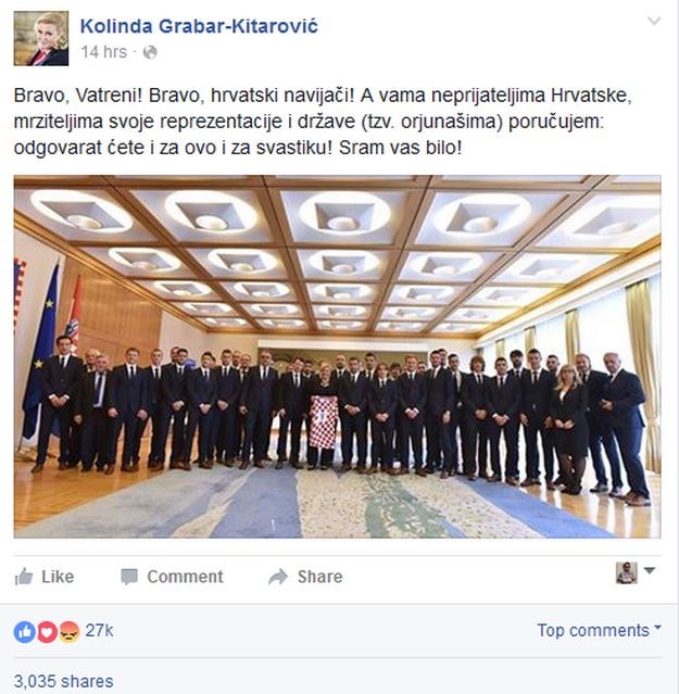 Hrvatska oduševljena Kolindinim statusom: 30 tisuća lajkova za idiotarije